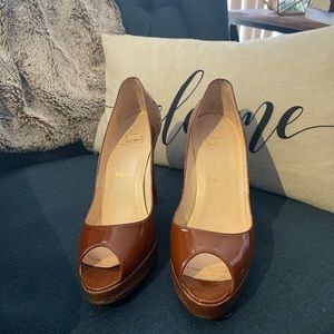 Christian Louboutin Yoyo Zeppas brown heels